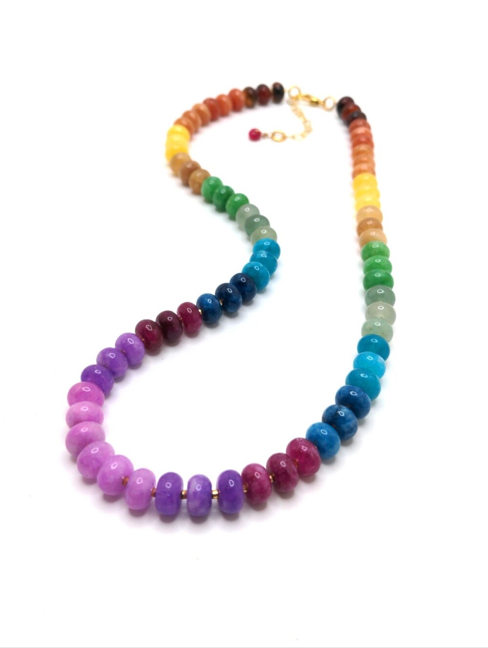 381MIDALANE Handcrafted Rainbow Stone  Necklace